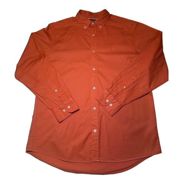 Charles Tyrwhitt Button Down Shirt Men's Size Large Orange Classic Fit - Picture 2 of 6